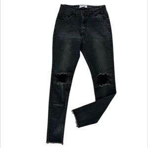One Teaspoon size 25 black busted knee skinny jeans